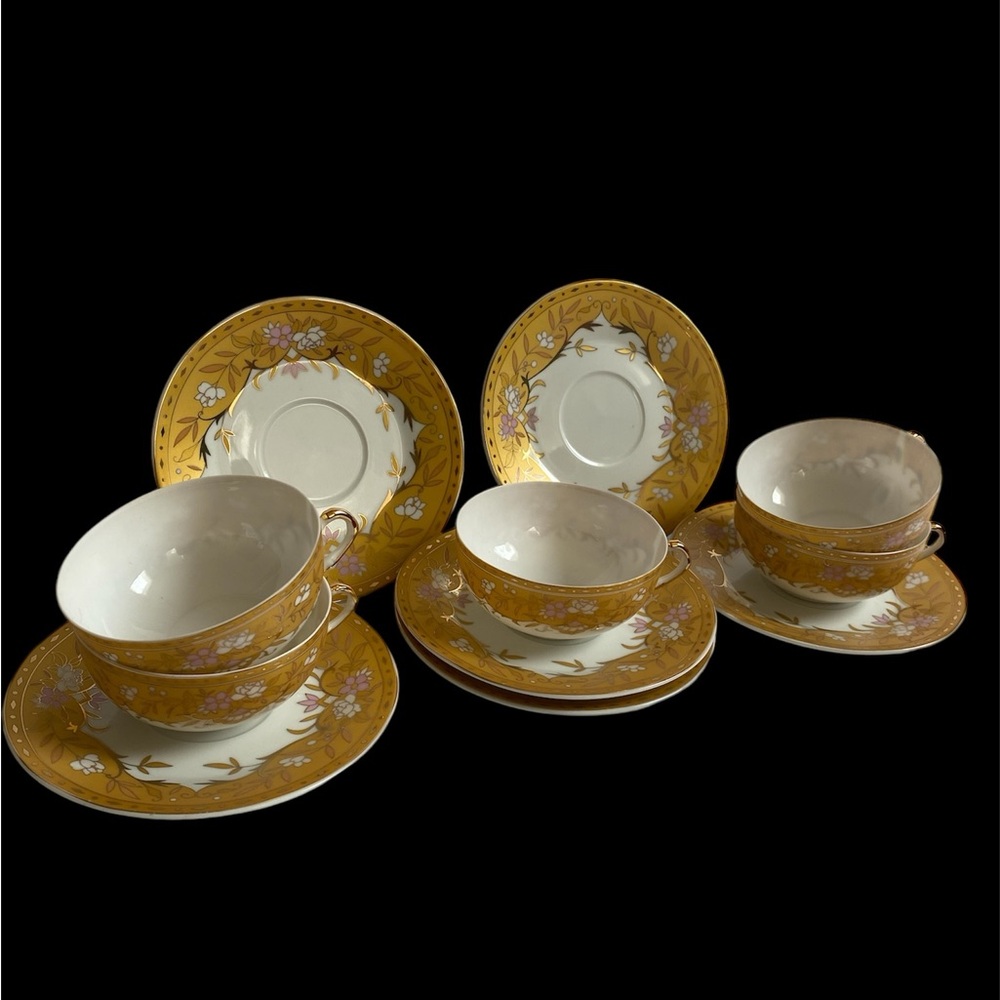 Porcelain Cup & Saucer Set of 5 Made In Poland By FENIKS